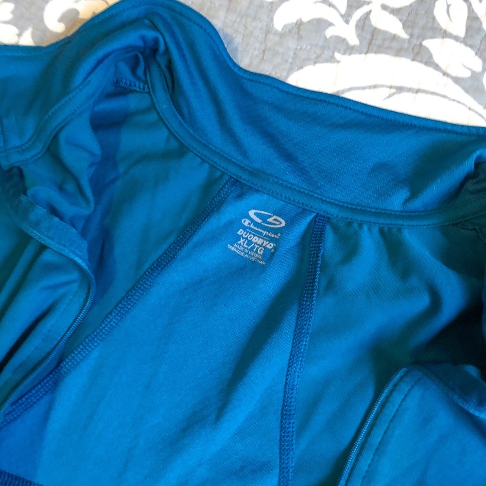 SOLD***Champion- Teal Blue Warm Up Jogger Jacket - Picture 3 of 6